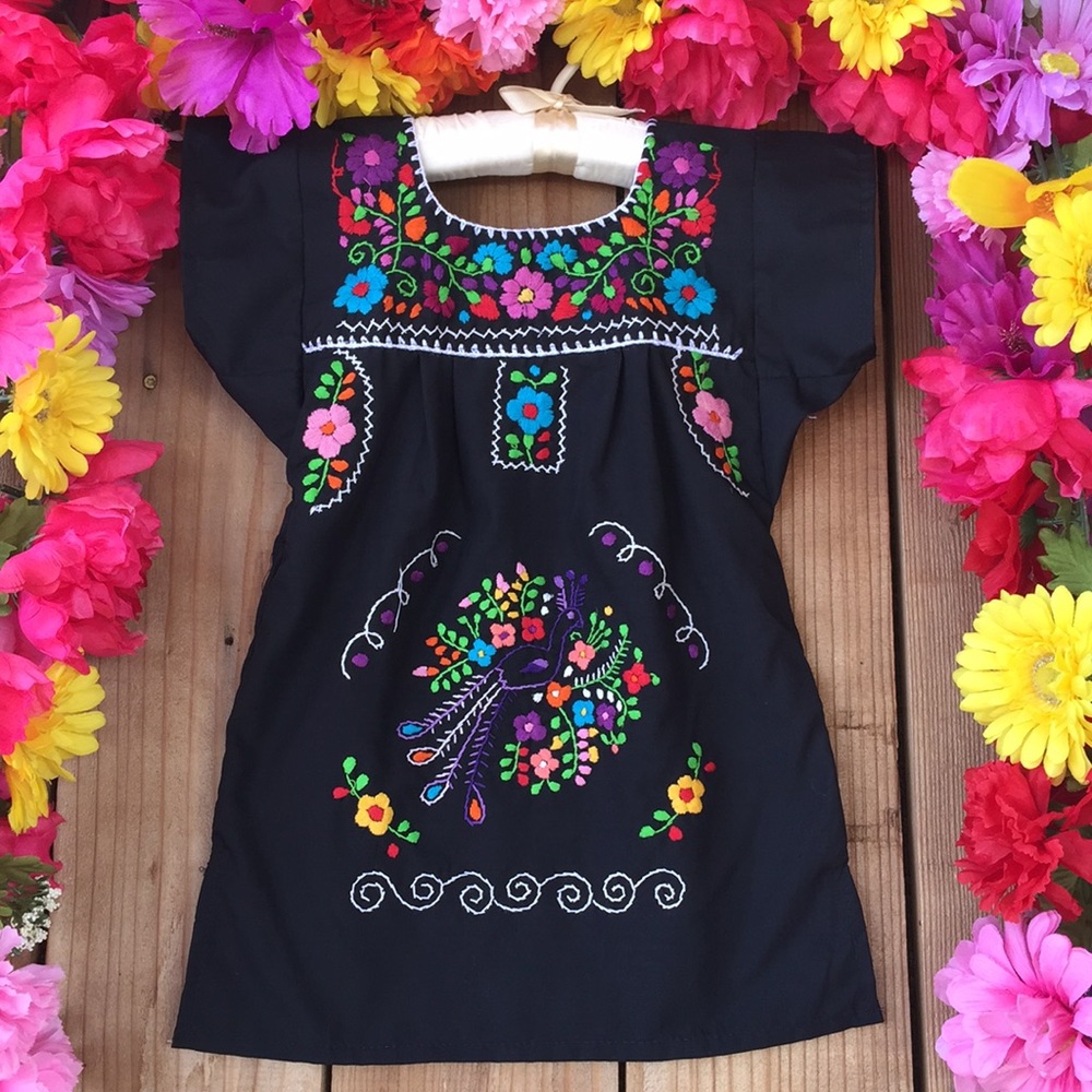 Mexican Hand embroidered baby dress size 12-18 m